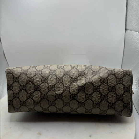 Gucci Authentic Beige and Brown Monogram Pouch - Picture 5 of 7